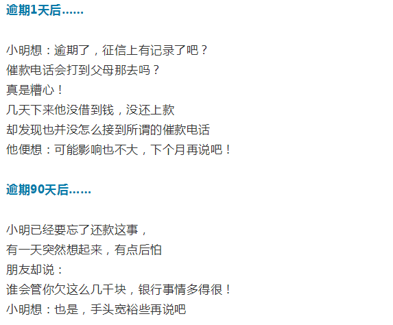 逾期一个月跟三个月的区别