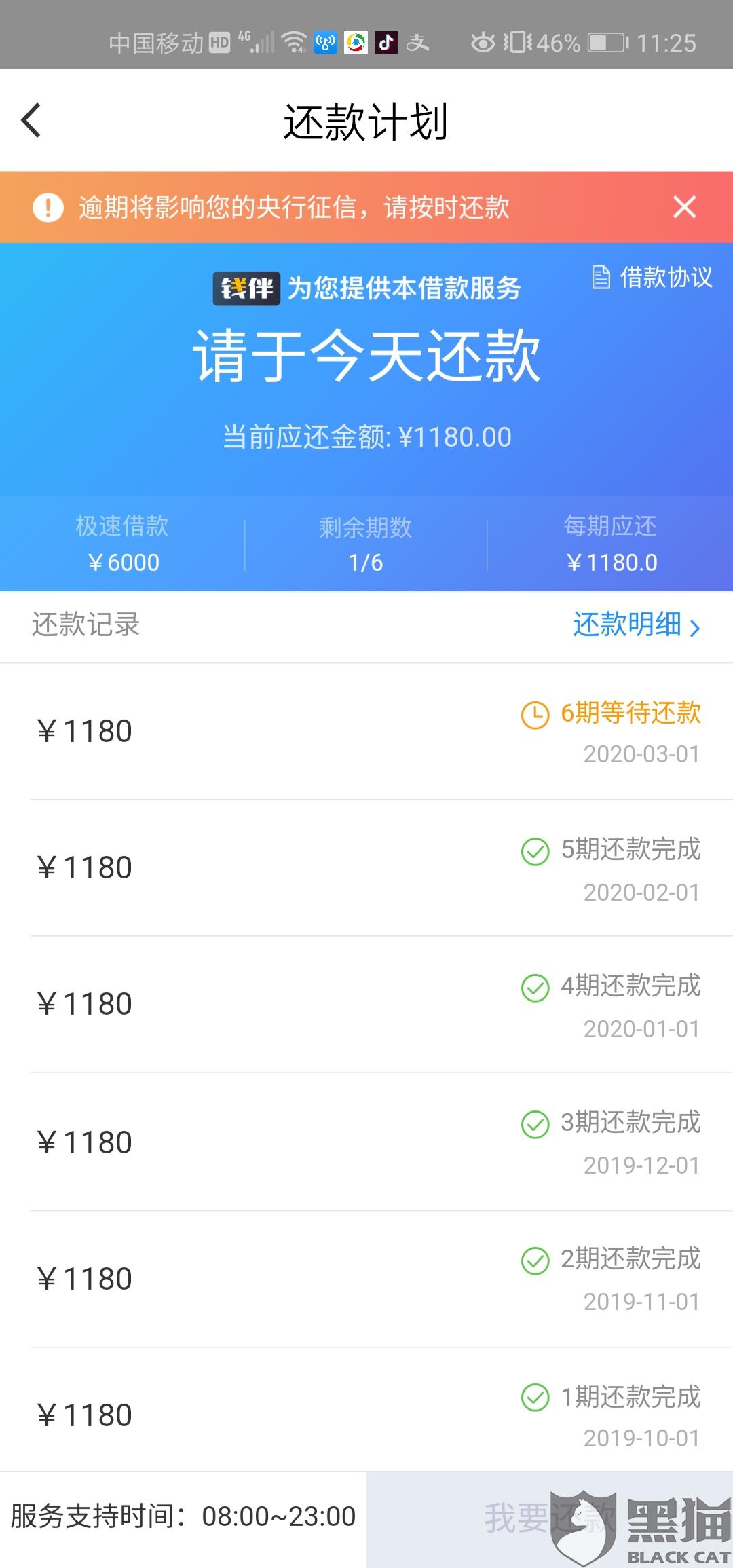 借呗怎样算逾期还款日当天23时59分59秒前还款都不算