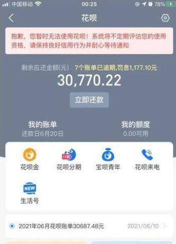 借呗6万逾期一年利息多少呢，六万逾期两年罚息多少？