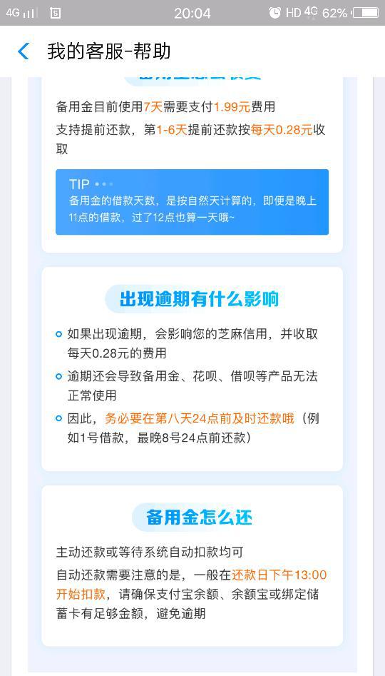 支付宝备用金逾期8天了结果会怎么样及后果