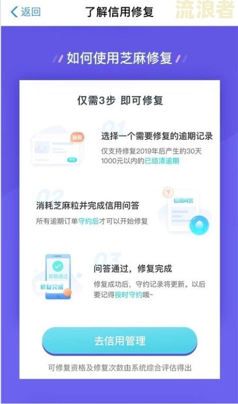花呗逾期34天，用芝麻粒修复后是否有不良记录，信用何时能恢复？