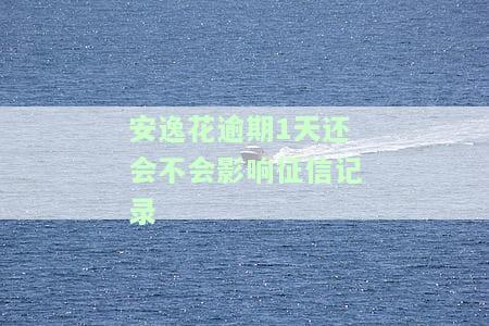 安逸花逾期一天会对征信有影响吗及相关后果