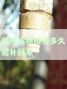 借呗逾期扣分多久能补回来？怎么查询？