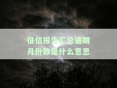 征信报告逾期总额—是什么意思及相关解读