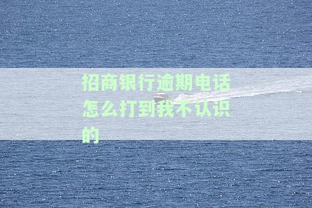 招商银行逾期电话如何打到陌生号码