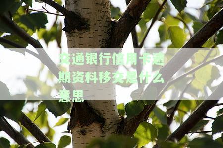 交通银行信用卡逾期资料移交是什么意思