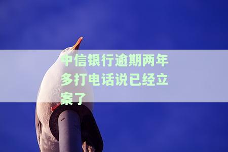 中信银行逾期两年多打电话说已经立案了