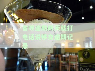 省呗逾期两天就打电话说移交逾期记录