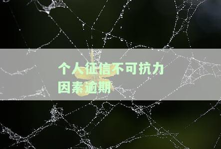 个人征信不可抗力因素逾期
