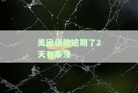 美团借款逾期了2天有事没有影响及处理方式