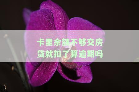 卡里余额不够交房贷就扣了算逾期吗