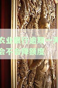 农业银行逾期一天会不会降额度了，还款逾期会影响信誉吗？能申请期一个月吗？