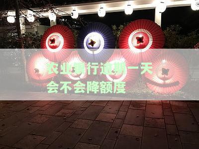农业银行逾期一天会不会降额度