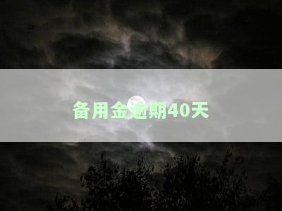 备用金逾期40天后果及恢复期限