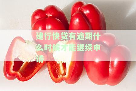 建行快贷有当前逾期多久才能重新申请？