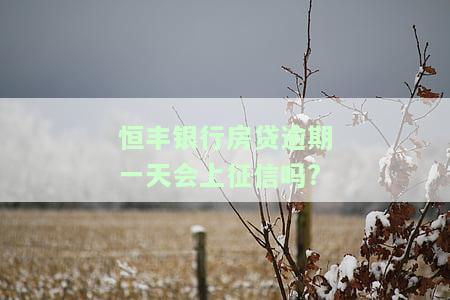恒丰银行房贷逾期一天会上征信吗及相关问题解答