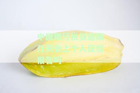 中国银行税贷逾期几天会上个人征信报告吗