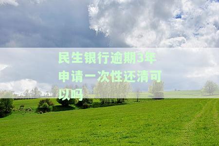民生银行逾期3年申请一次性还清安全吗