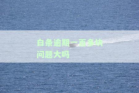 白条逾期几百块钱会上征信吗