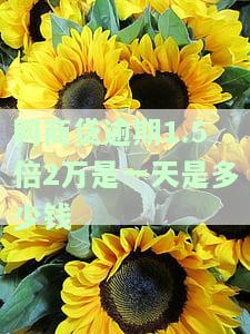 网商贷逾期1.5倍2万是一天多少钱？逾期2万会有什么后果？
