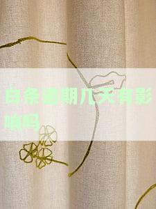白条逾期几天有影响吗及应对措