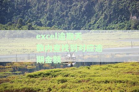 Excel逾期天数内查找对应逾期金额及处理方法