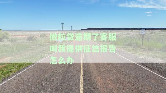 微粒贷逾期了客服叫我提供征信报告怎么办