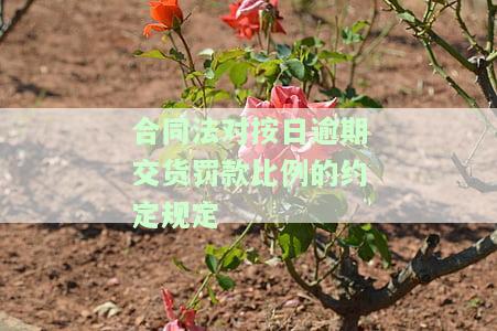合同法对按日逾期交货罚款比例的约定规定有哪些