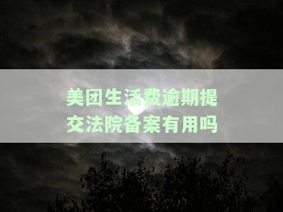 美团生活费逾期提交法院备案安全可靠吗？