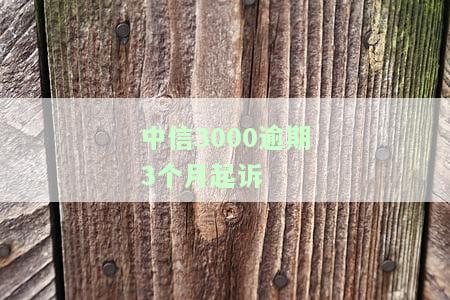 中信3000逾期3个月起诉