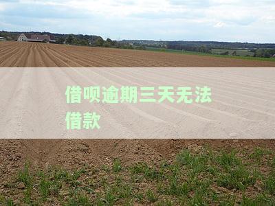 借呗逾期三天无法借款怎么回事，以后还能用吗？