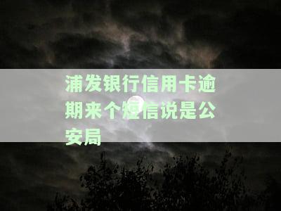 浦发银行信用卡逾期来个短信说是公安局的处理方法