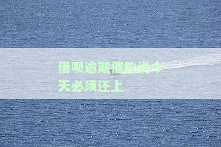 借呗逾期催款说今天必须还上