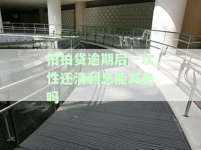 拍拍贷逾期后一次性还清利息能减免吗是真的吗，拍拍贷逾期的高额利息不还只还本金可以吗，拍拍贷逾期一年多,协商只还本金是真的吗，拍拍贷逾期严重,现在想处理还本金怎么操作
