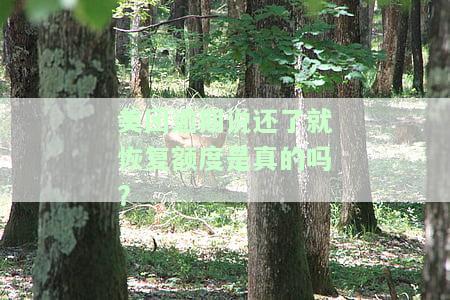 美团逾期说还了就恢复额度是真的吗？