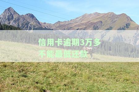 信用卡逾期3万多不能最低还款吗？如何处理？