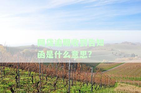 网贷逾期收到告知函怎么办理及意义分析
