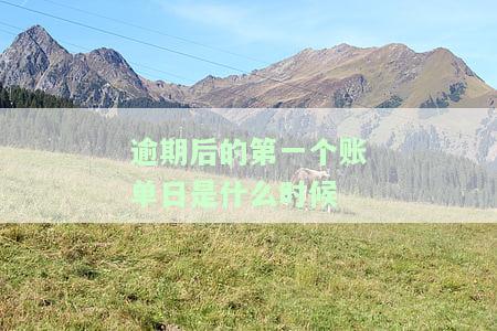 逾期后的第一个账单日是什么时候还款