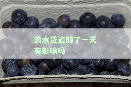 滴水贷逾期了一天有影响吗知乎怎么办？