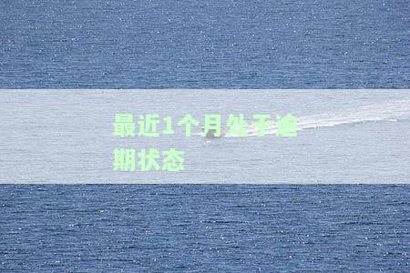 最近1个月处于逾期状态怎么办