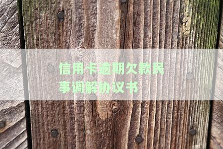 信用卡逾期欠款民事调解协议书怎么写