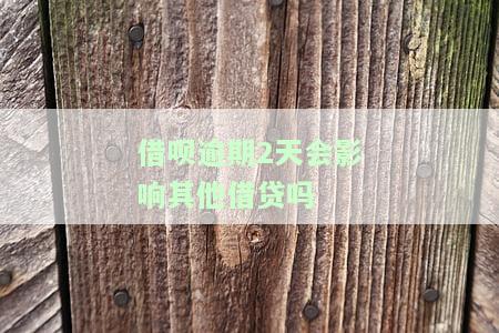 借呗逾期2天会对征信有影响吗及应对措