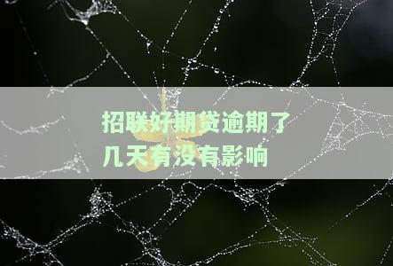 招联好期贷逾期几个小时会影响信誉吗，招联好期贷逾期几天才会影响到个人征信，招联好期贷逾期之后什么时候能再用