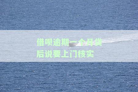 借呗逾期一个月催收说上门怎么办