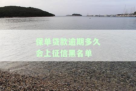 保单贷款逾期多久会上征信黑名单
