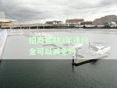 招商逾期3年违约金可以减免吗