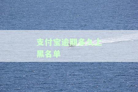 支付宝逾期多久上黑名单