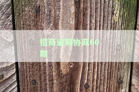 招商逾期协商60期