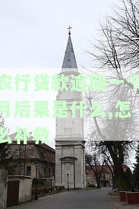 农行贷款逾期一个月后果是什么,怎么补救