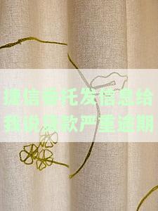 捷信委托发信息给我说贷款严重逾期
